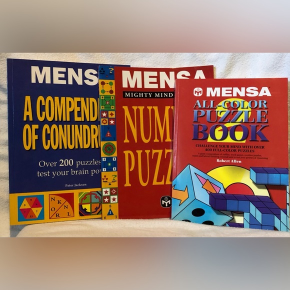 3 Mensa Puzzle Books - Picture 1 of 10